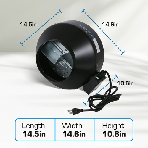 Hurricane Commercial Inline Wall Mount Fan for HVAC & Ventilation Uses (Used) - 第 3/12 張圖片