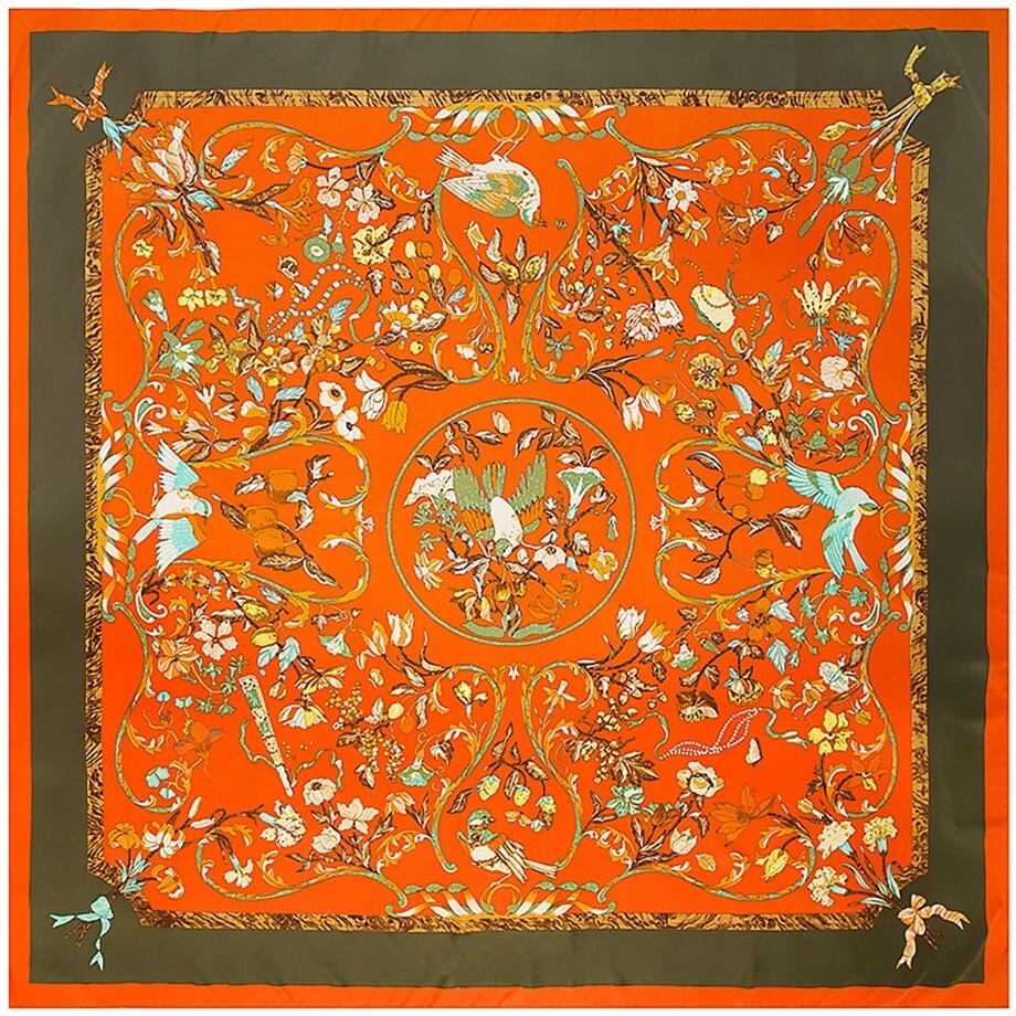 Extra Large Square Neck Silk Scarf 130cm × 130cm Print Shawl High End.
Opens in a new window or tab