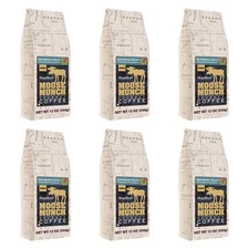 6 Pack - Moose Munch Peppermint Mocha Flavored Gourmet Ground Coffee - 12 oz