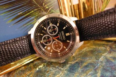 Classic 46mm SS Seiko Chronograph 4T53-00A0 Quartz Mens 541228 | eBay