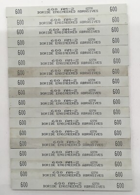 Boride Engineered Abrasives Stones, 1/8 x 1/2 X 6 , 600 Grit, 18 pcs.