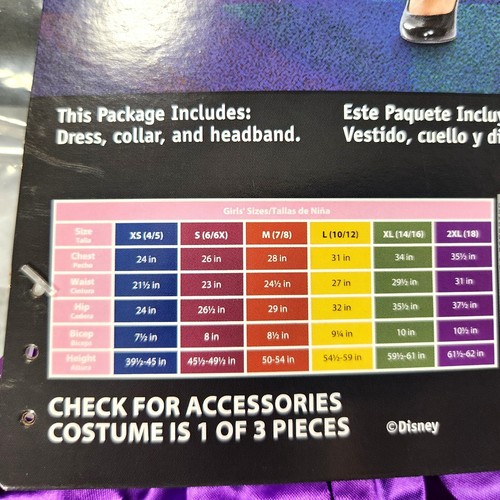 Disney Villanos Maléfica Disfraz Niñas Talla S 6/6X Juego de 3 piezas Halloween Nuevo - Imagen 9 de 10