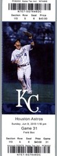 Houston Astros vs Kansas City Royals 6/9/2013 Full Ticket - Alex Gordon