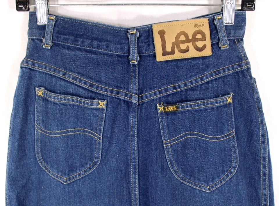Винтажная джинсовая юбка женский размер 7 R Lee синий Jean Midi линия Western США - Изображение 4 из 4
