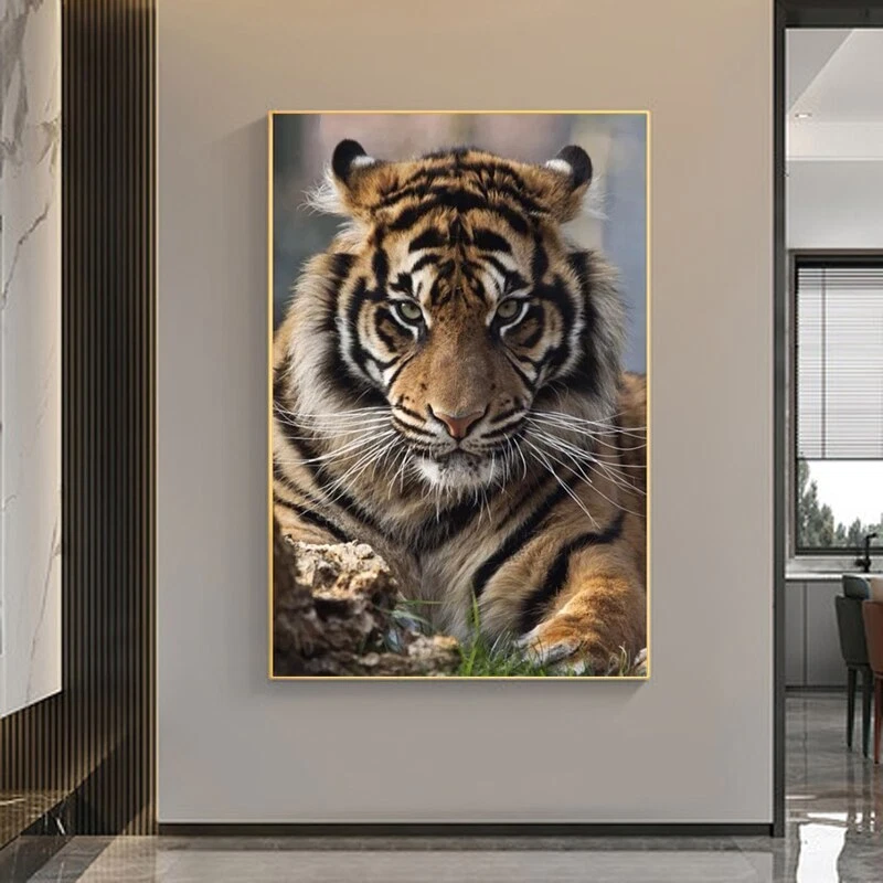 Animal Tiger Canvas Painting Wall Art Poster Print Wall Picture Home Decor Mural - Image 3 of 4