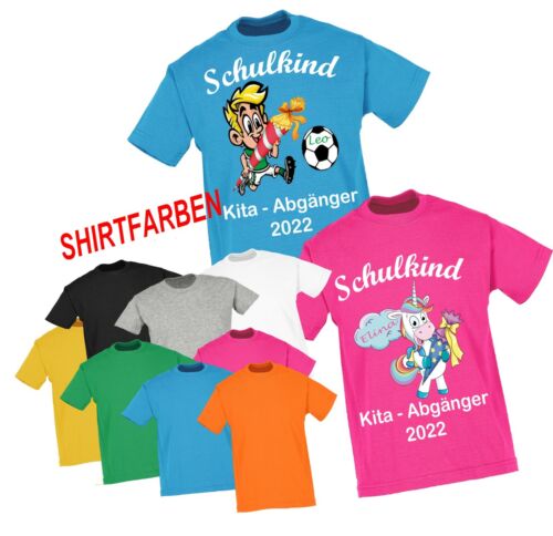 Einschulung, Schulkind, Kindergarten Kita Abgänger T-Shirt, Kinder T-Shirt NEU - Bild 1 von 21