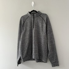 Greg Norman Gray Pullover Sweater 1/4 Zip Fleece Size XL