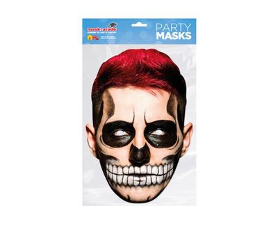 Tag der Toten roter Zombie männlich einzelne 2D Karte Party Gesichtsmaske - Halloween 