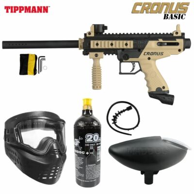 Maddog Tippmann Cronus Basic Bronze CO2 Paintball Gun Starter Package Black Tan