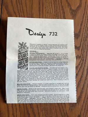 Single Or Double Quilt Roses Transfer Pattern Mail Order Design 732 UNCUT