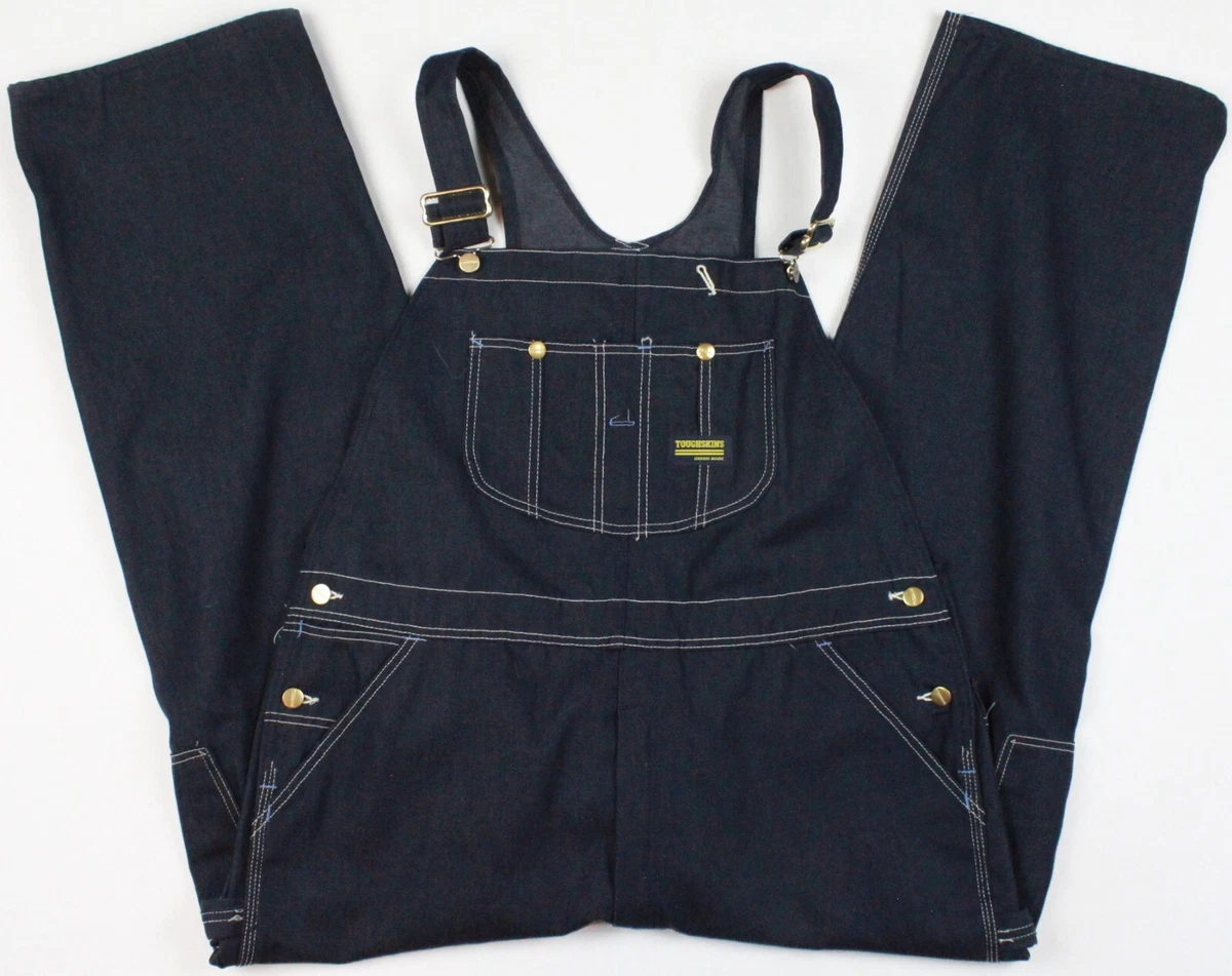 Vintage Toughskins Sears Union Made In USA Denim Bib Overalls Size 40x30