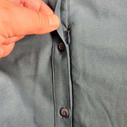 REI Shirt Womens XL Green Button Up Zip Pockets Quick Dry Hike Fishing Gorpcore - Picture 3 of 11
