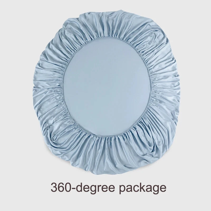 Funda Colchón Sedosa Tencel Color Sólido Sábana Ajustable con Banda Elástica Foto 4 de 4