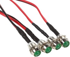 Led Pilot Light 12v Lamp Car Boat Dash Indicator Light 8mm Bulbs 4 Pcs Green