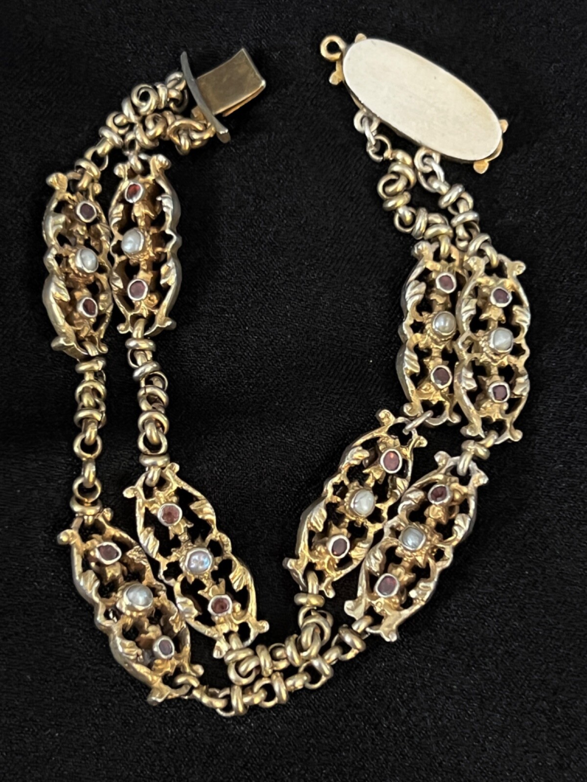 Antique 800 Gilded silver Austro Hungarian bracelet G… Gem