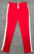 Rue21 Track Pants Mens L Red White Drawstring Stripe Elastic Waist Jogger New