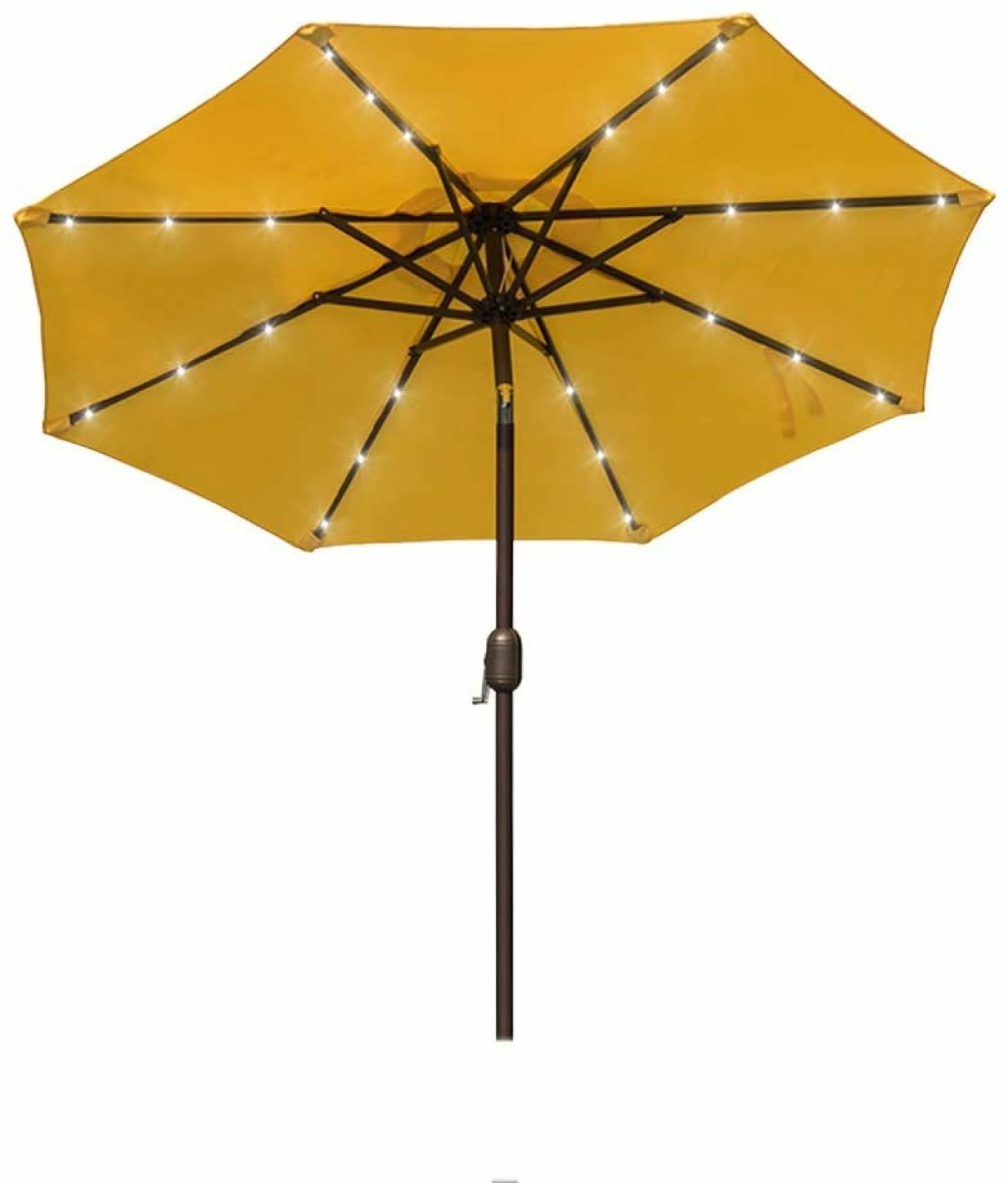 Patio Umbrella Table Market 7 Ft Solar Powered 24 Led Lighted Umbrellas Yellow For Sale Online