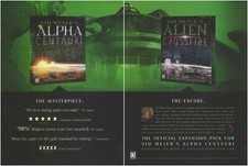 Sid Meier's Alpha Centauri  Alien Crossfire Print Ad/Poster Art PC Big Box