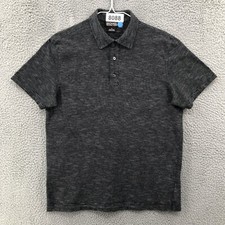 Michael Kors Polo Shirt Men's Size Medium Short Sleeve Striped Gray 8088