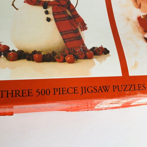 Christmas Puzzle 500 Piece Set of 3 Anne Geddes Deluxe 3621-1 Babies Mystery - Picture 8 of 9