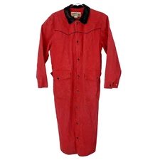XX Small Saddlesmith Outfitters by Action Thick Red Canvas Duster Ranch Coat USA