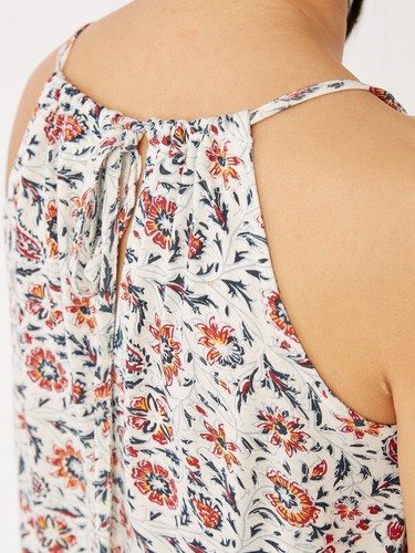 Ex Fat Face Women's Skye Sunkissed Paisley Cami Floral Vest Top, White-Mix - Picture 3 of 9