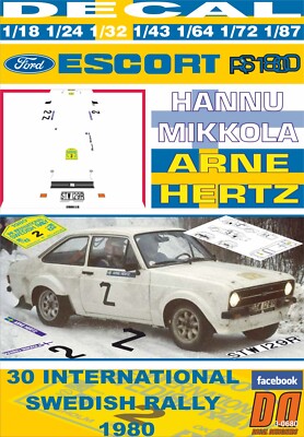 Autocollant Ford Escort RS 1800 MKII - R.Clark Critérium Molson Du Québec 1977 3e Place