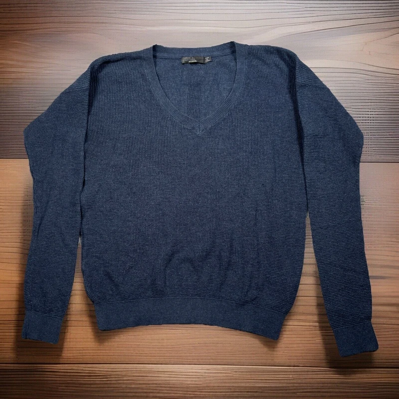 prana pullover dark waffle knit sweater