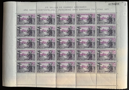 ESPAÑA 1971 - EDIFIL 2063/70** - AÑO SANTO COMPOSTELANO - 7 PLIEGOS DE 25 SELLOS - Picture 6 of 9