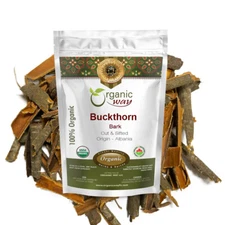 Organic Way Buckthorn Bark Cut & Sifted - Organic, Kosher & USDA Certified
