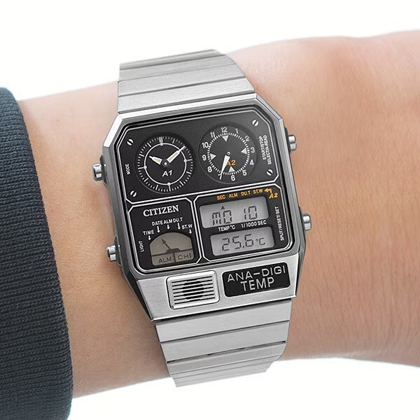 Citizen Ana-Digi Temp JG2101-78E 33mm Silver Stainless Steel Case