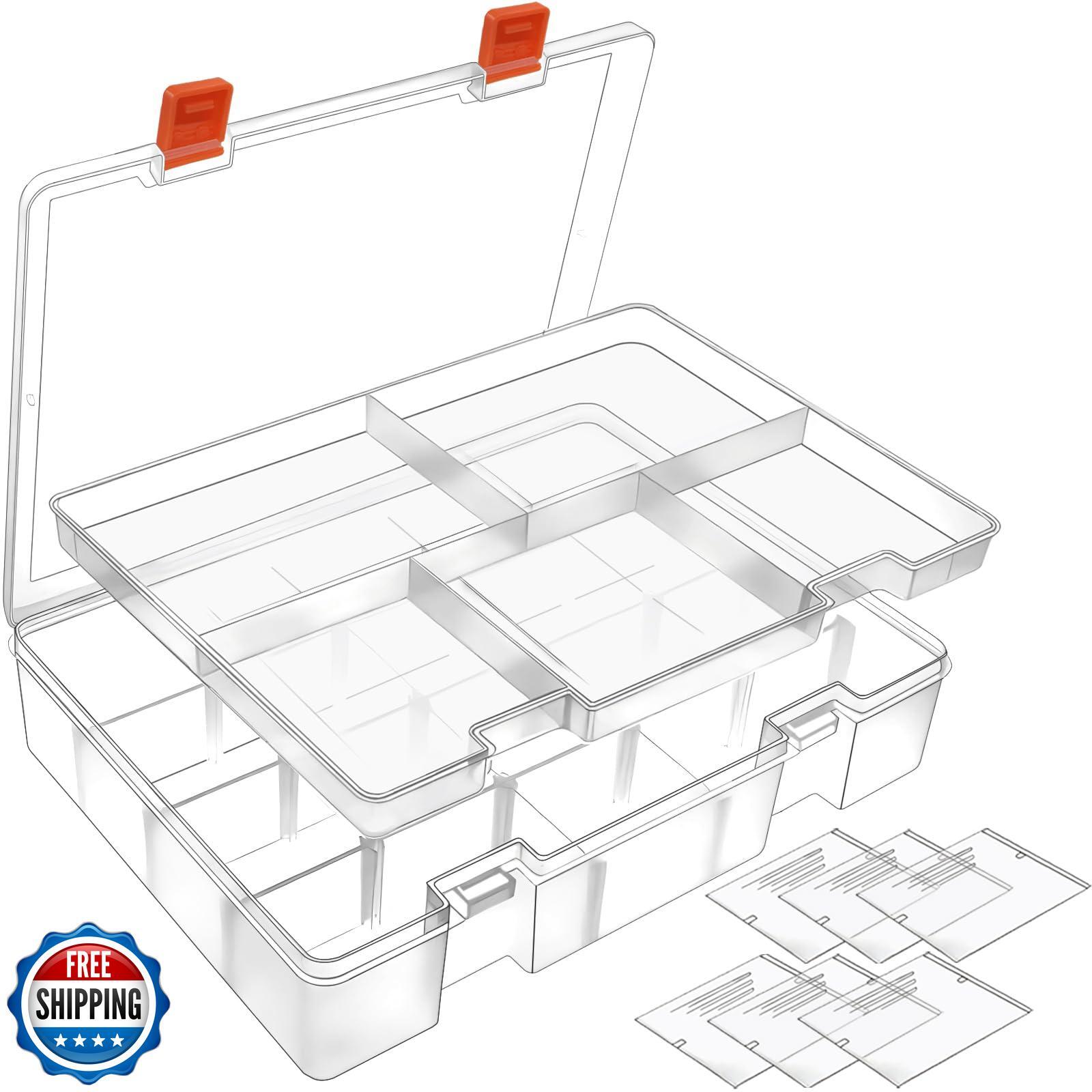 DUOFIRE 2-Layer Plastic Organizer Box for Jewelry and Small Items
