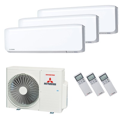 Mitsubishi Heavy Klimaanlage SRK-ZS-WF Multisplit Set mit 3 x 2,5 kW Weiß A++/A+