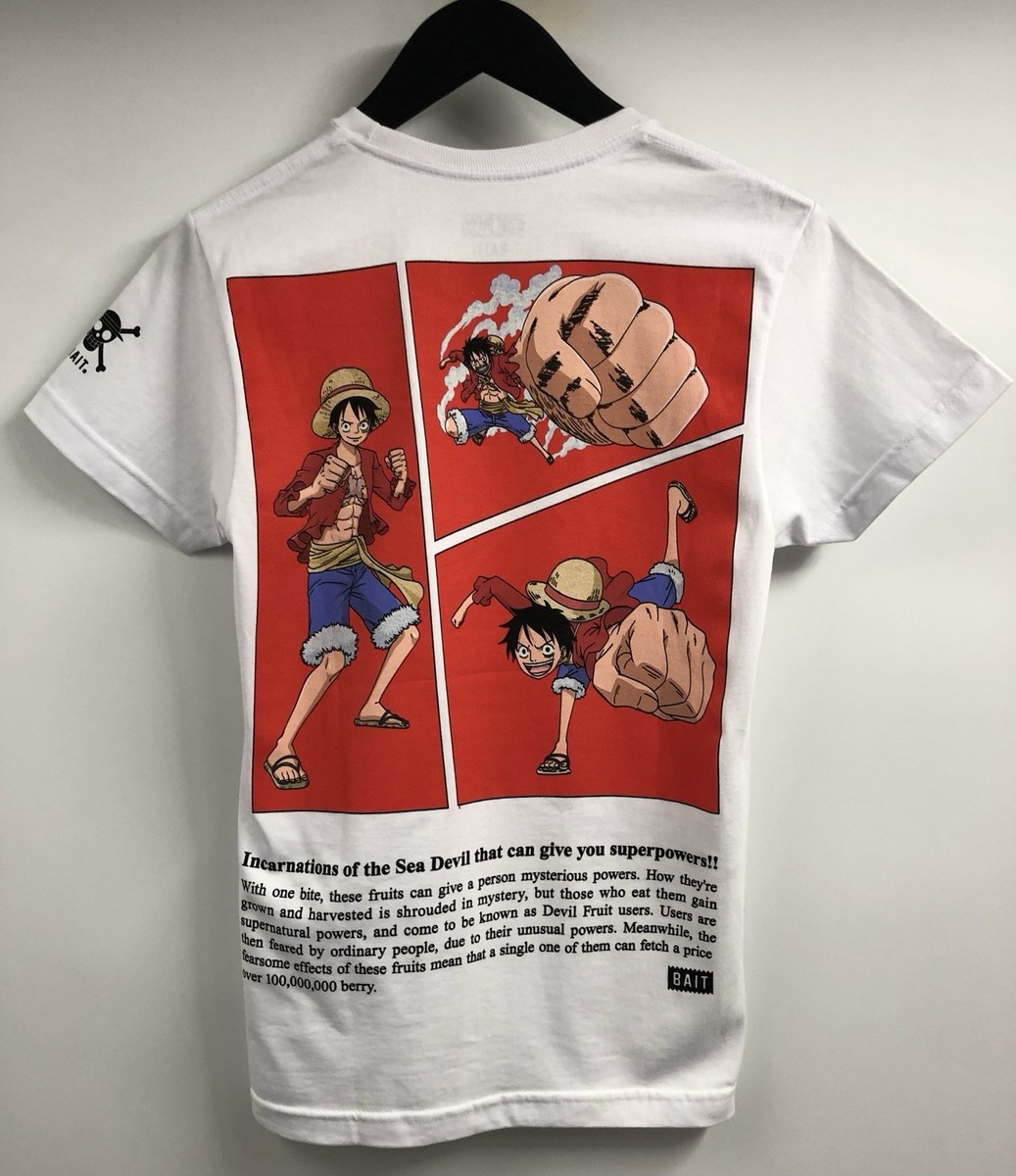 Bait x One Piece Devil Fruit Luffy White T-Shirt XS | eBay