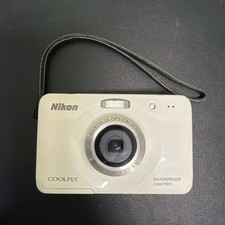 Nikon COOLPIX S30 10.1MP Digital Camera Waterproof White For Parts Repair