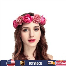 Flower Headpiece Hair Wreath, Polyester Flower Crown Headband