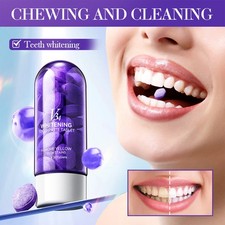 V34 Tooth Whiten 30 Tablets Toothpaste Grape Flavor Whitening Toothpaste Tablets