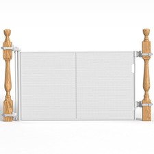 Upgraded Retractable Baby Gates for Stairs Banister, Mesh Dog Gate Indoor, ...