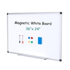 Magnetic White Board, Dry Erase Board for Wall 36" x 24", Whiteboard with 1 D...