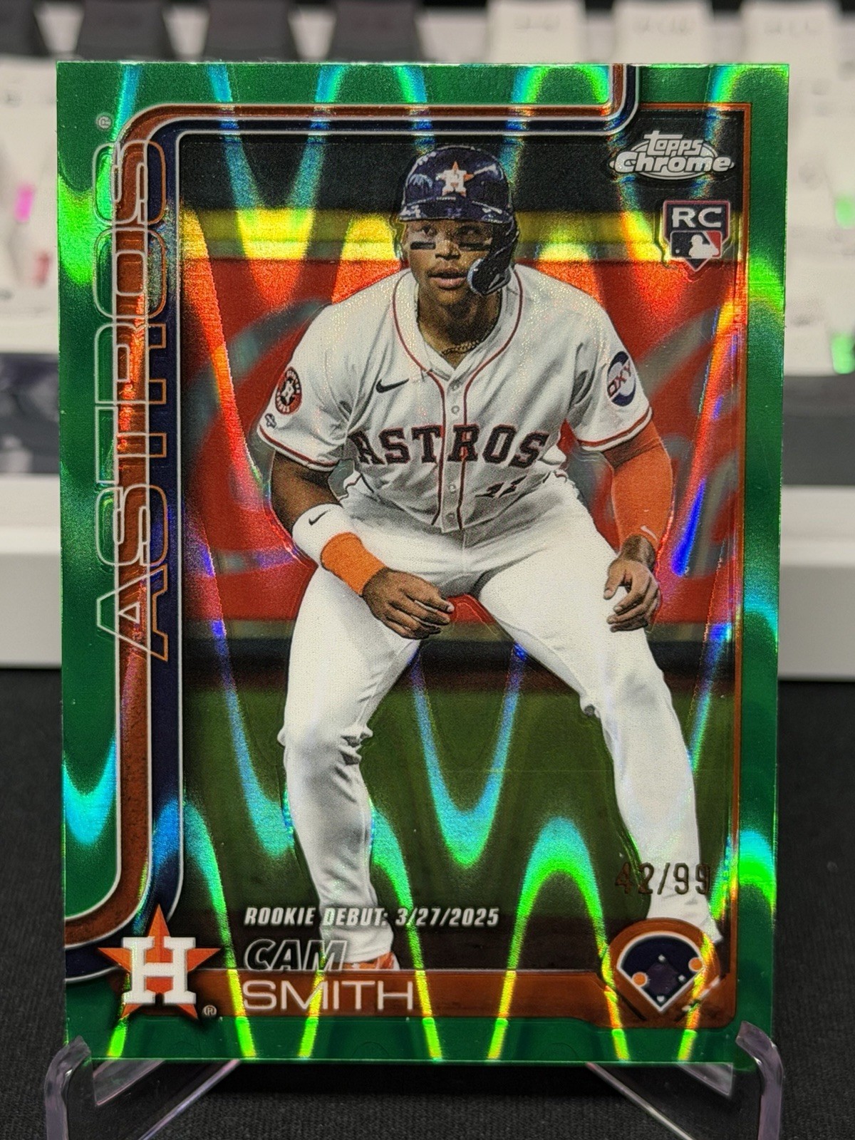 2025 Topps Chrome Update Cam Smith USC19 Rookie Debut Green Wave Astros /99