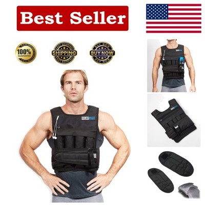 Enhanced Fitness with Adjustable 20LBS-150LBS Weighted Vest & Comfortable Pads