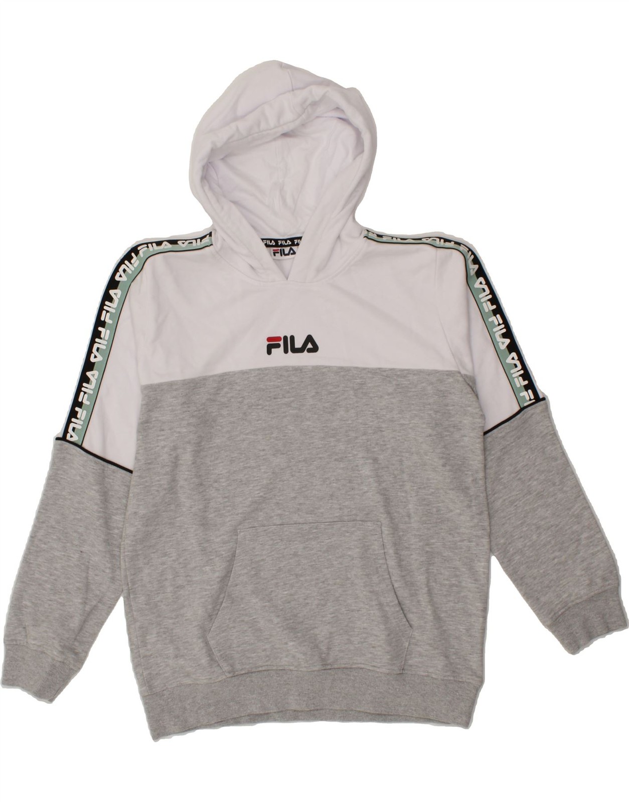 Felpa con cappuccio FILA ragazzo grafica 15 16 anni grigio colorblock cotone CJ46