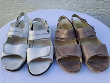 2x WALDLÄUFER SANDALEN Weiß + Beige Gr. 7,5 Leder