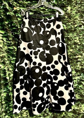 Venus Satin A-Line Maxi Skirt Black White Layered Designer Costume Women s 6