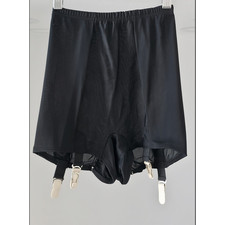 VINTAGE NEW 1960's Kayser Women's Black Garter Briefs Size L-XL USA