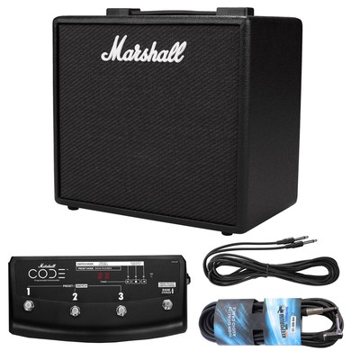 Marshall Code 25 Combo-Verstärker mit 4-fach Fußschalter und Klinkenkabel