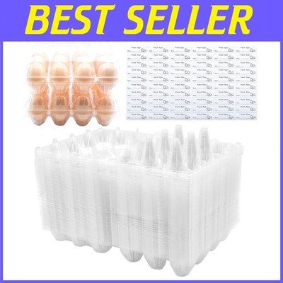Clear Egg Cartons for Chicken & Duck Eggs - 60 Pack