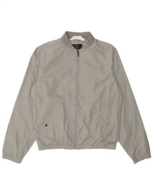 Marks & Spencer Mens Bomber Jacket UK 38 Medium Grey Polyester FA18
