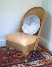 Vintage Lloyd Loom Gold Lusty  Nursing Chair Bedroom Accent Chair Mid Century