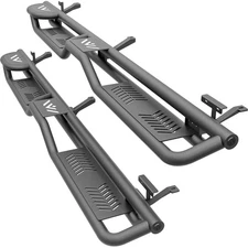 Two Raised Steps Quad Cab Running Boards Compatible for 2002-2008 Dodge Ram 1500